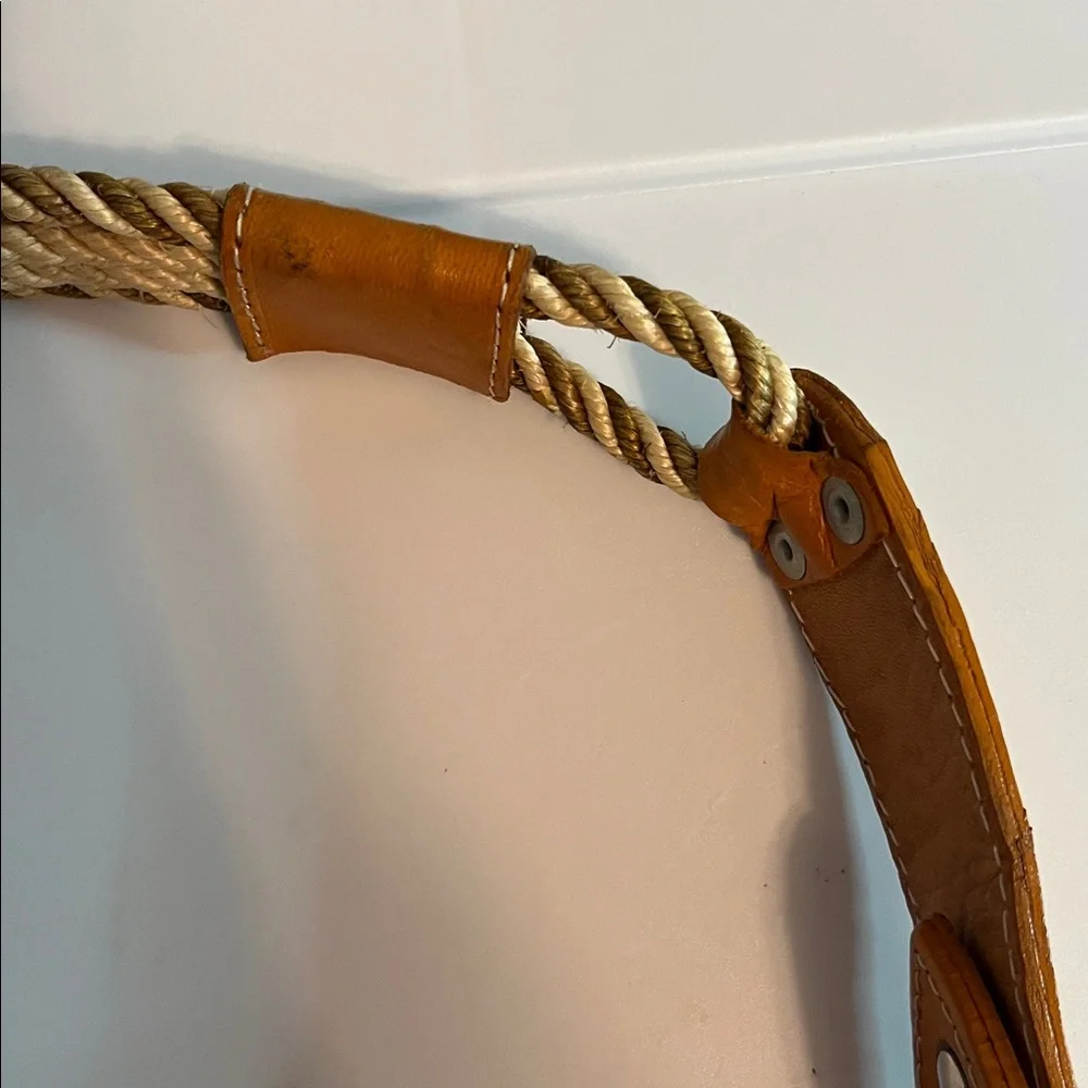 Vintage Leather Woven Rope‎ Horse Head Buckle Belt Size 22